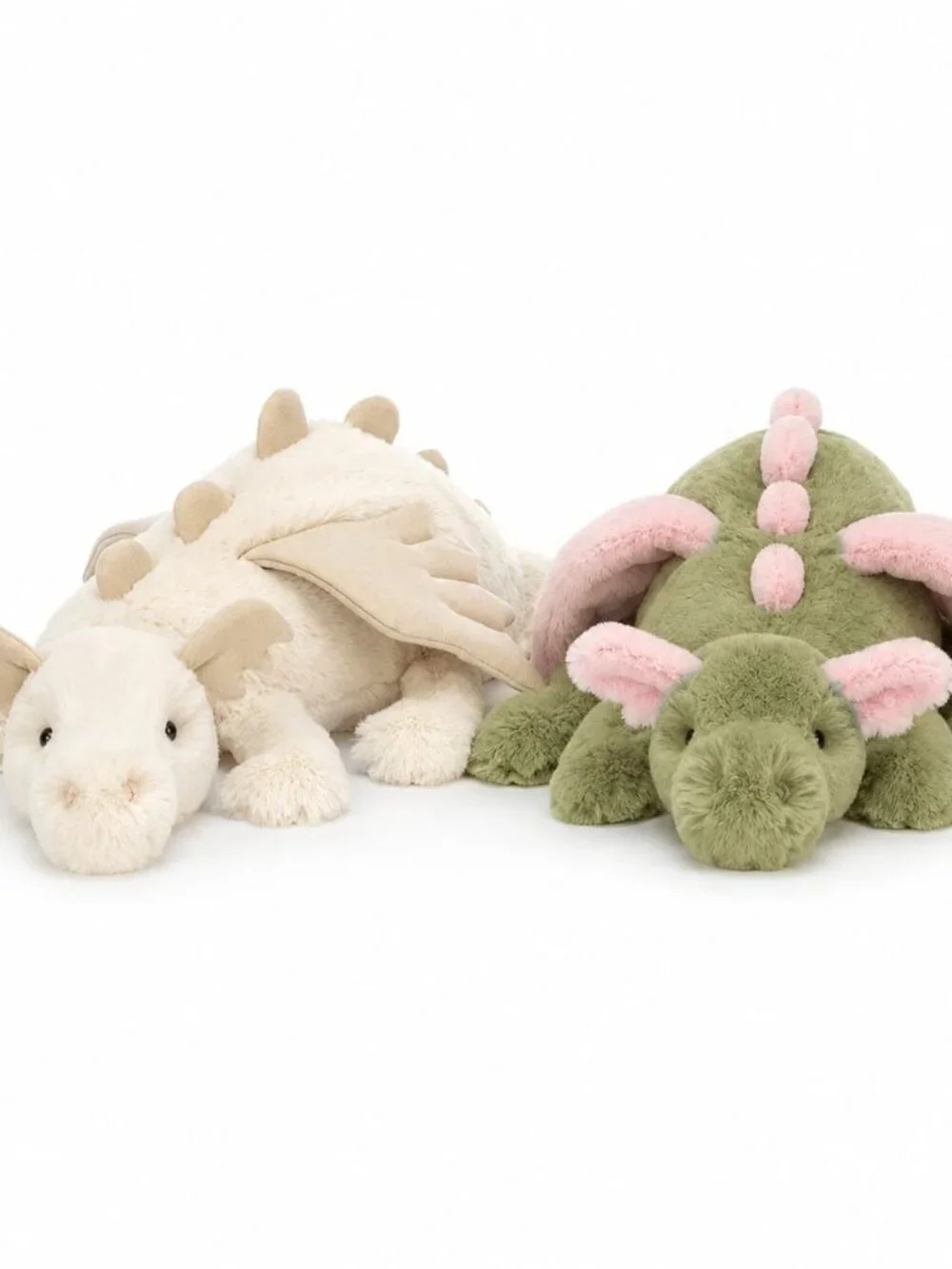 2-Piece Plush Dragon Bundle | Ultra Soft Stuffed Dragon Set | Snow & Malachy